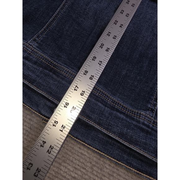 New York & Company Womens Stretch Denim Jean Jacket Distressed Size L - Picture 11 of 12